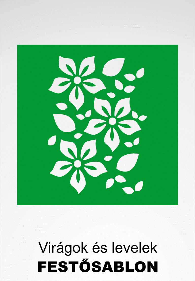 Virágok és levelek festősablon