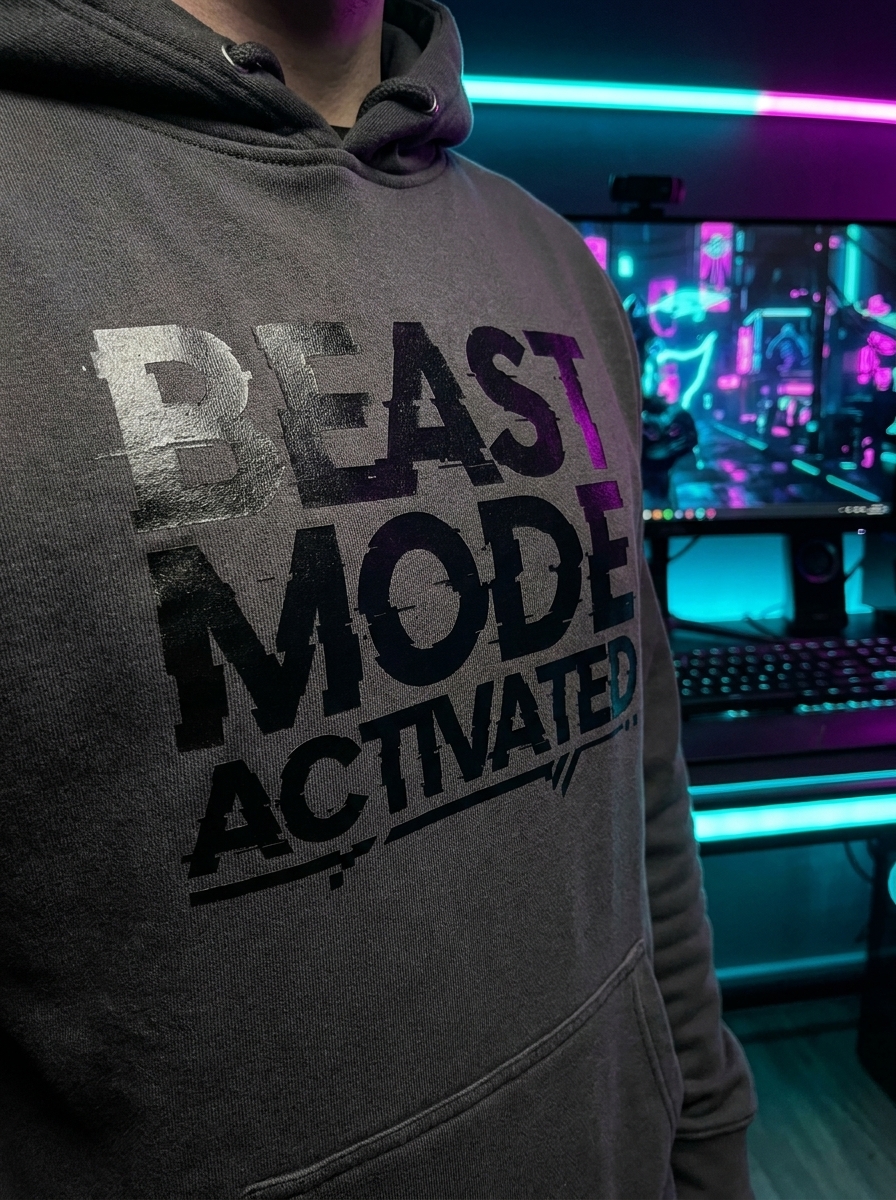 Gamer Vasalható Matrica: Beast Mode Activated Cyberpunk Stílusban - termékkép