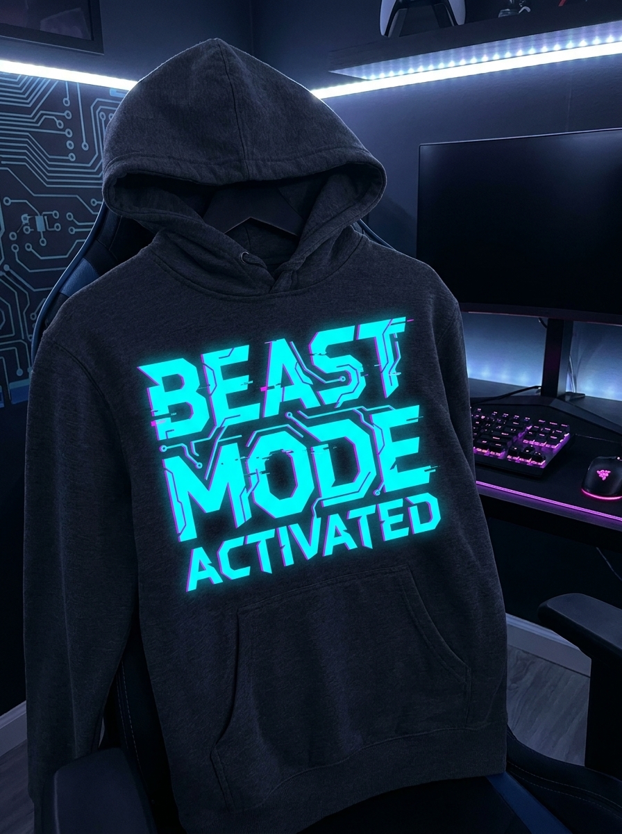 Gamer Vasalható Matrica: Beast Mode Activated Cyberpunk Stílusban
