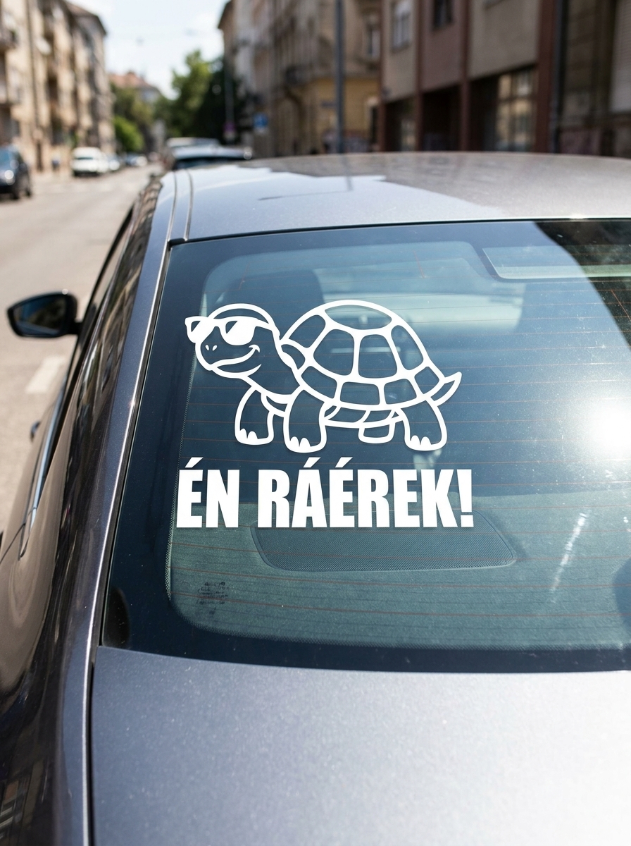 Napszemüveges teknős hátsó szélvédő matrica - termékkép